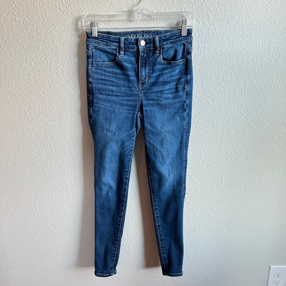 American Eagle High Rise Jegging Jeans Womens 2 Short Medium Wash Stretch Skinny
